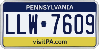 PA license plate LLW7609