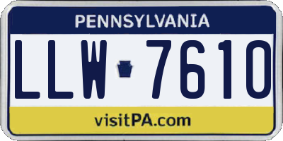 PA license plate LLW7610