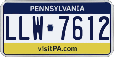 PA license plate LLW7612