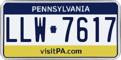 PA license plate LLW7617