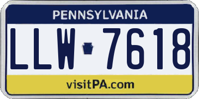 PA license plate LLW7618