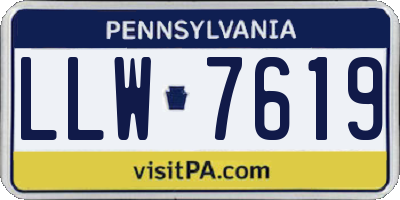 PA license plate LLW7619