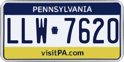 PA license plate LLW7620