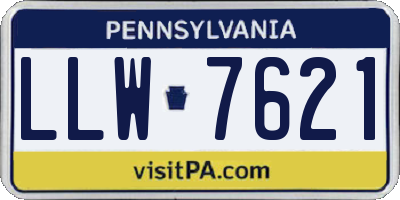PA license plate LLW7621