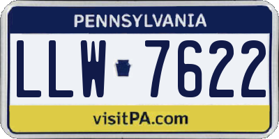 PA license plate LLW7622