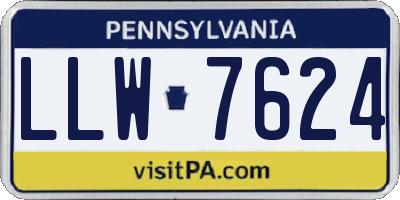 PA license plate LLW7624
