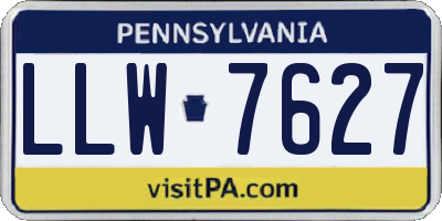 PA license plate LLW7627