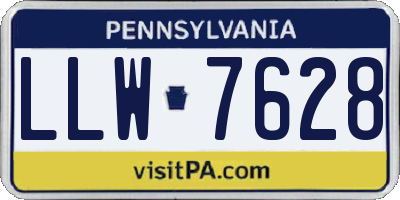 PA license plate LLW7628
