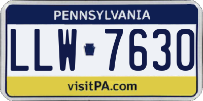 PA license plate LLW7630