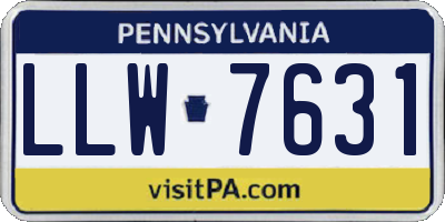 PA license plate LLW7631