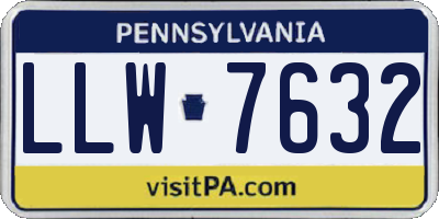 PA license plate LLW7632