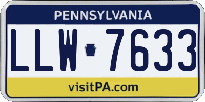 PA license plate LLW7633