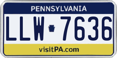 PA license plate LLW7636