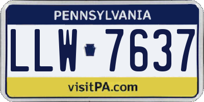 PA license plate LLW7637