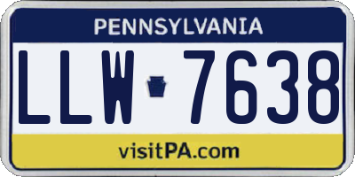 PA license plate LLW7638