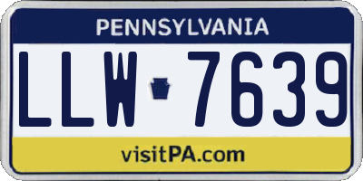 PA license plate LLW7639