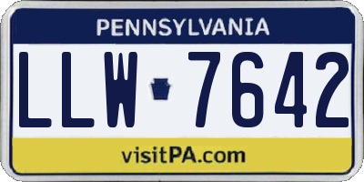 PA license plate LLW7642