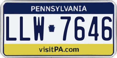 PA license plate LLW7646
