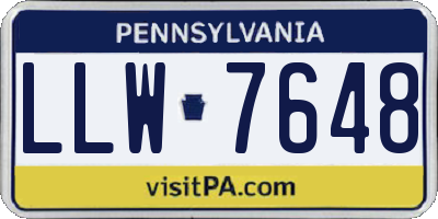 PA license plate LLW7648