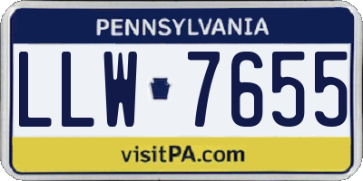 PA license plate LLW7655