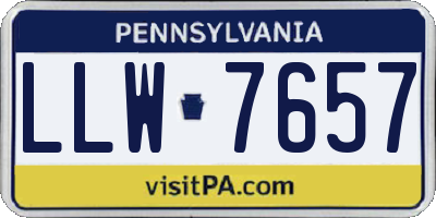 PA license plate LLW7657