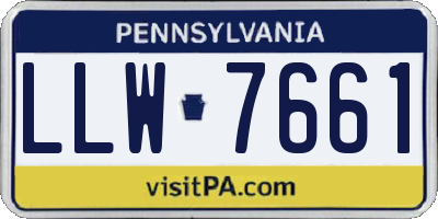 PA license plate LLW7661