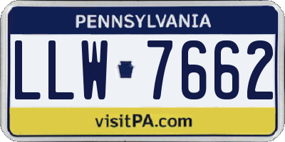 PA license plate LLW7662
