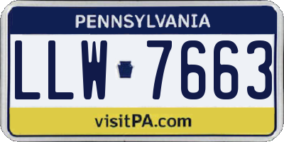 PA license plate LLW7663