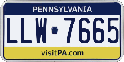 PA license plate LLW7665