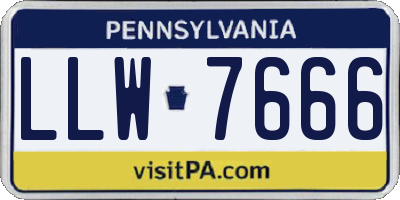 PA license plate LLW7666