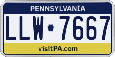 PA license plate LLW7667