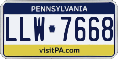 PA license plate LLW7668