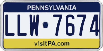 PA license plate LLW7674