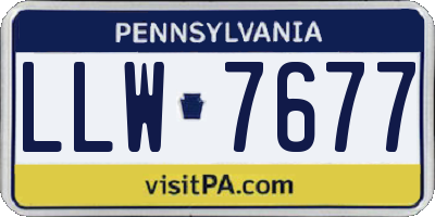 PA license plate LLW7677