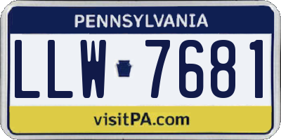 PA license plate LLW7681