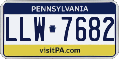 PA license plate LLW7682