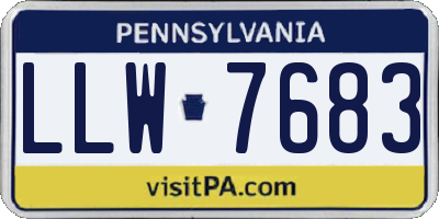 PA license plate LLW7683