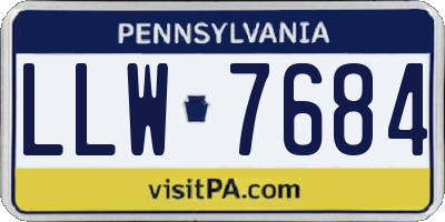 PA license plate LLW7684