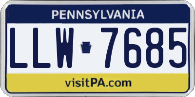 PA license plate LLW7685