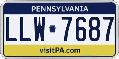 PA license plate LLW7687