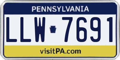 PA license plate LLW7691
