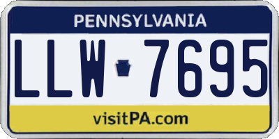 PA license plate LLW7695