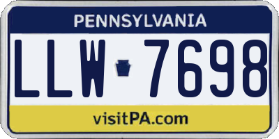 PA license plate LLW7698
