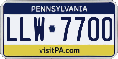 PA license plate LLW7700