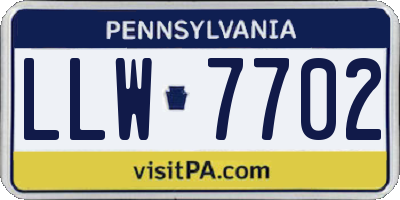 PA license plate LLW7702