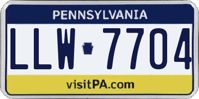 PA license plate LLW7704