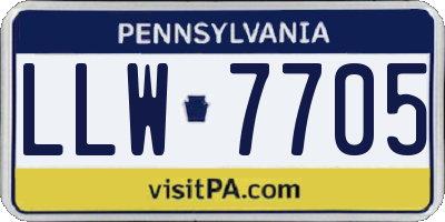 PA license plate LLW7705