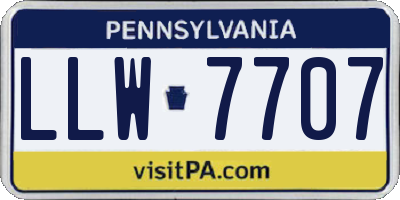 PA license plate LLW7707