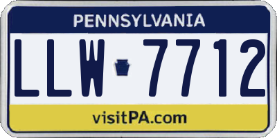 PA license plate LLW7712