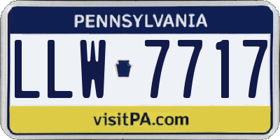 PA license plate LLW7717